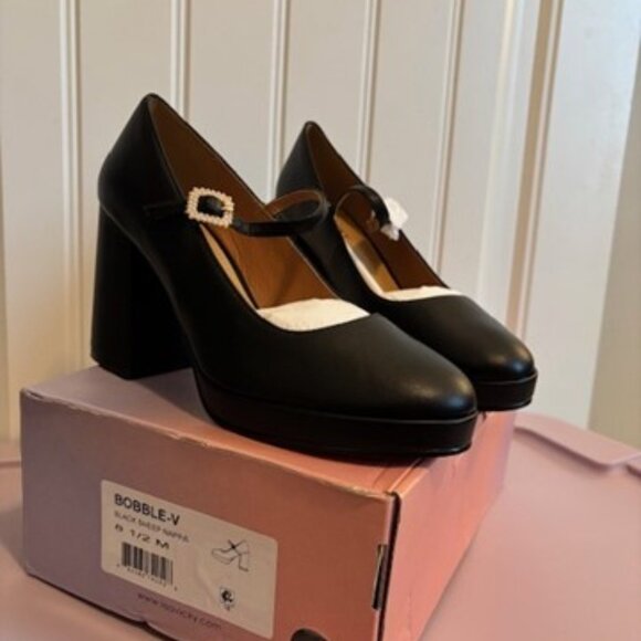 NWT Lisa Vicky Black Bobble Platform Maryjane Pump - 8 1/2 Women - Picture 2 of 10